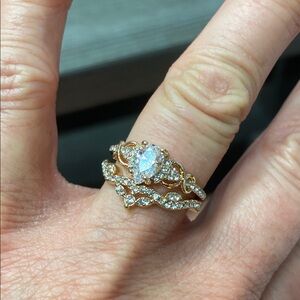 Gold and Silver Women's Wedding Ring Set